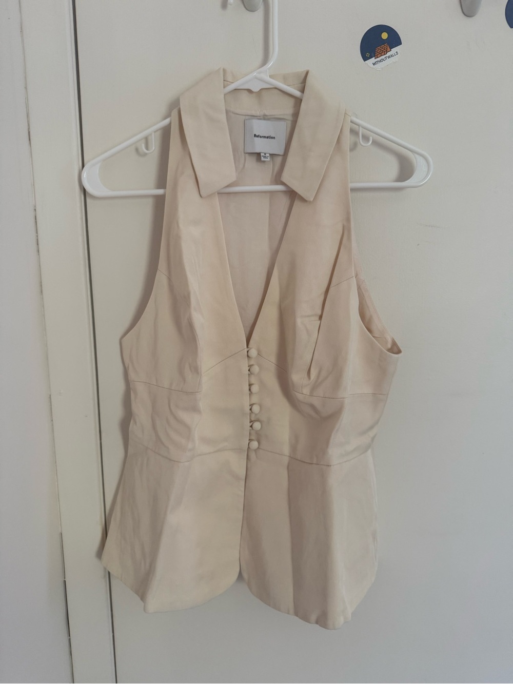 New Reformation Cream Rylan Top - Picture 4 of 8